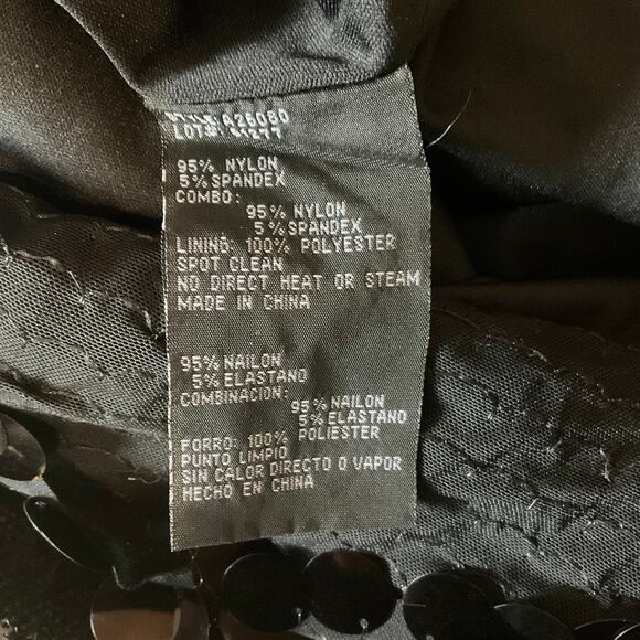 Betsy & Adam Sequined Halter Sleeveless Mini Sheath Cocktail Dress Black Size 6 - Picture 11 of 13